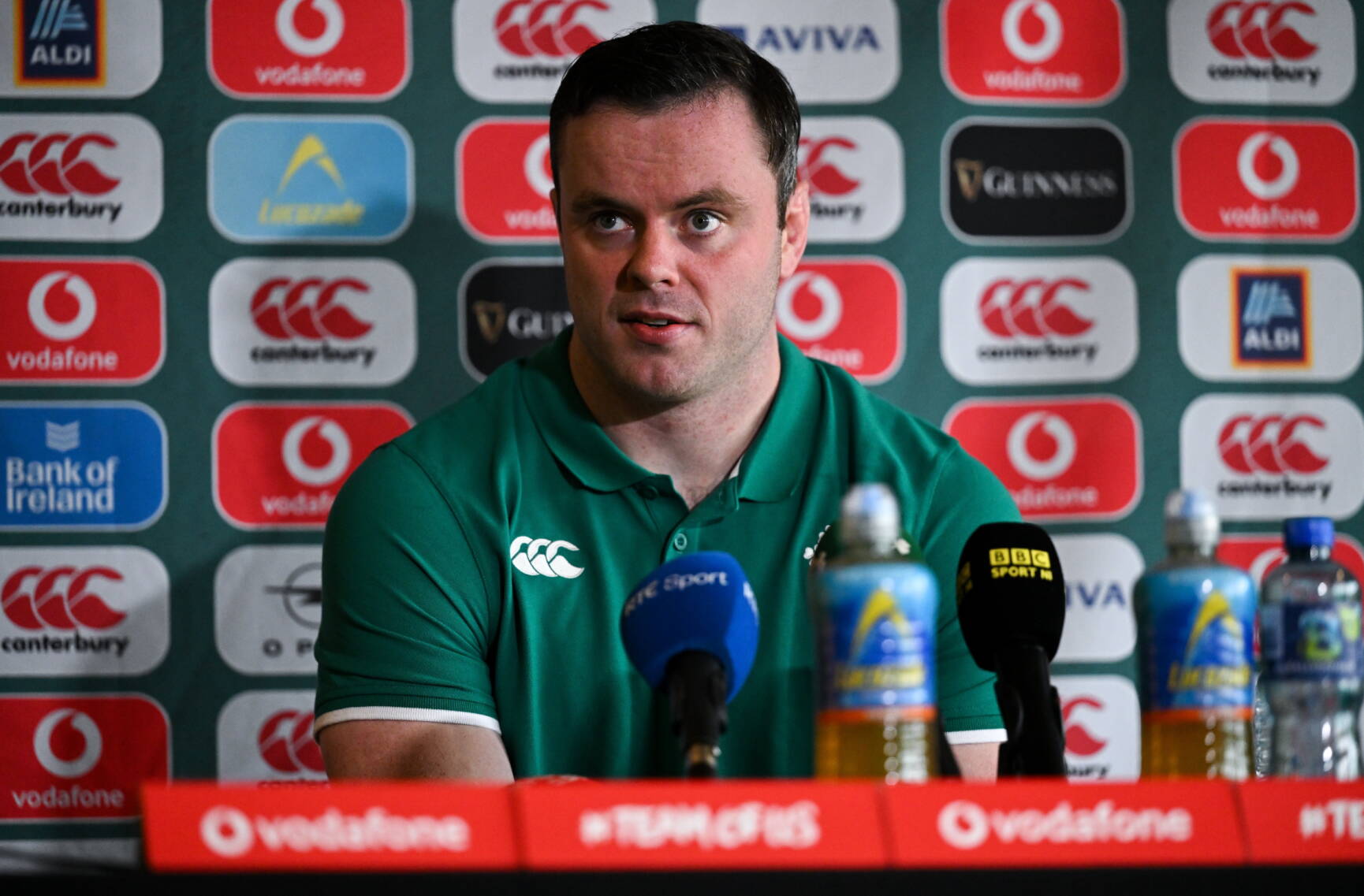 1 February 2026; James Ryan during an Ireland Rugby media conference at The Campus in Quinta do Lago, Portugal. Photo by Brendan Moran/Sportsfile